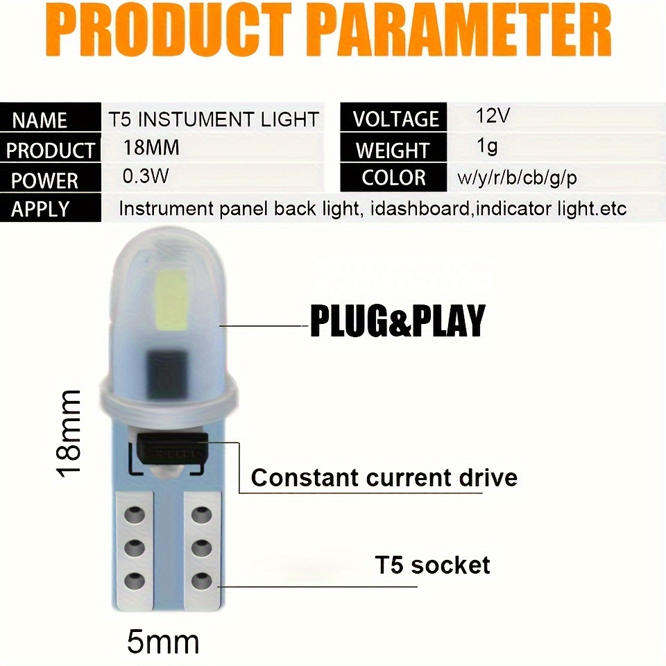 10Pcs T5 LED Wedge Indicator B - Grow Light T5 ulasan dan harga